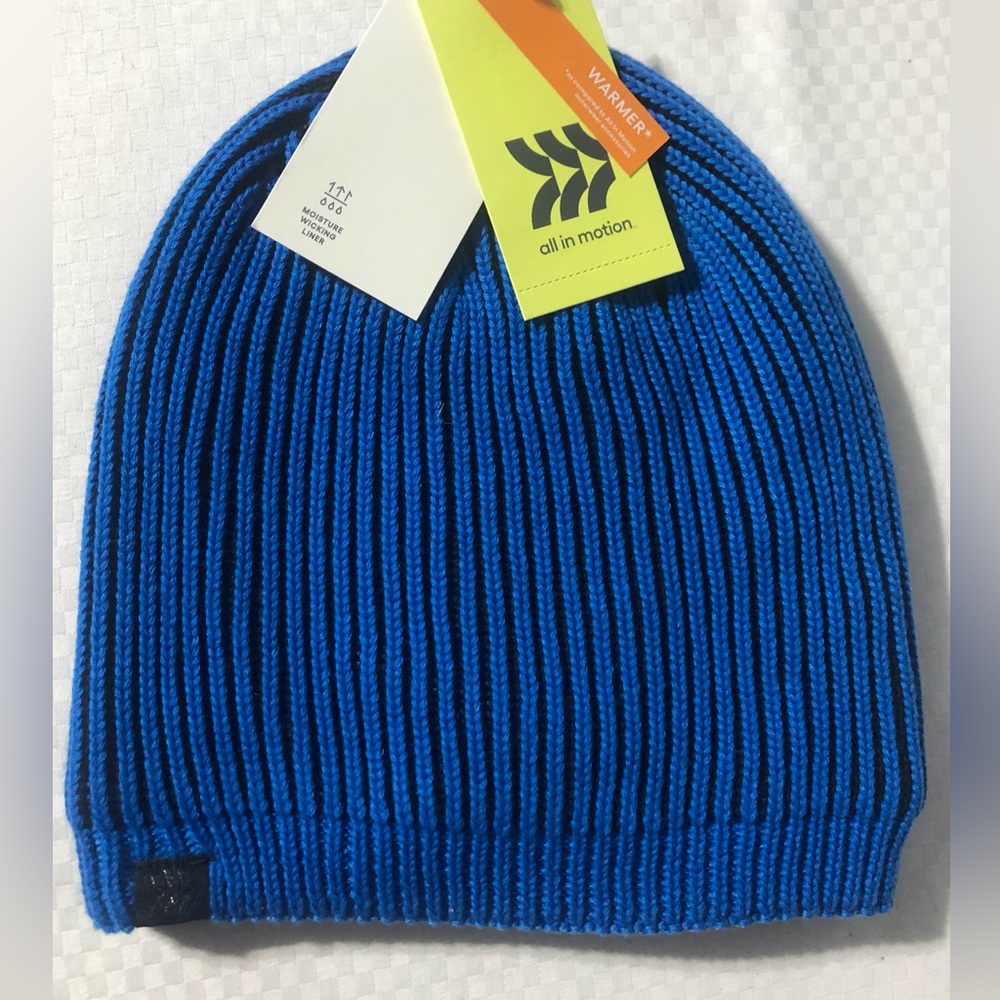All In Motion Royal Blue & Black Beanie, NEW